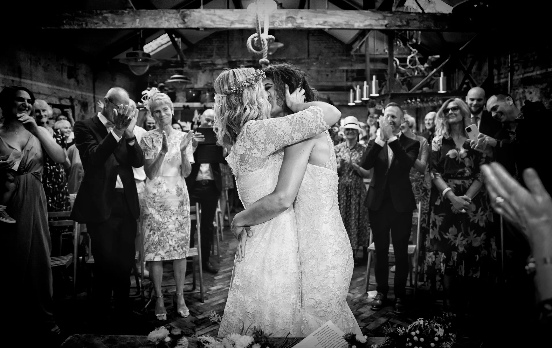 First-kiss-at-Clapton-Country-Club-wedding-ceremony (listing)