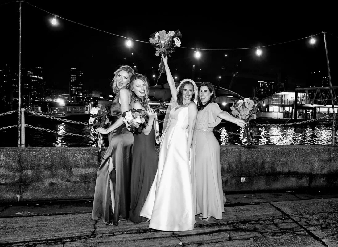 Bride-and-bridesmaids-at-Trinity-Buoy-Wharf-Wedding