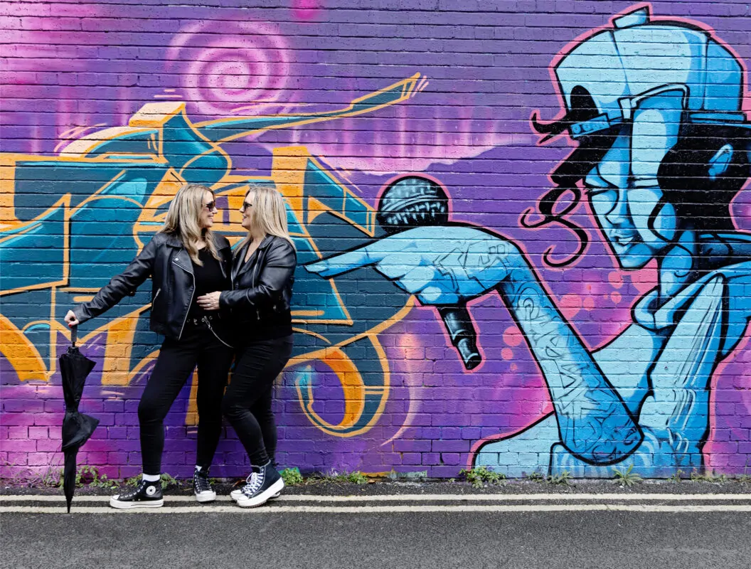 Shoreditch-engagement-shoot-two-brides-and-graffiti
