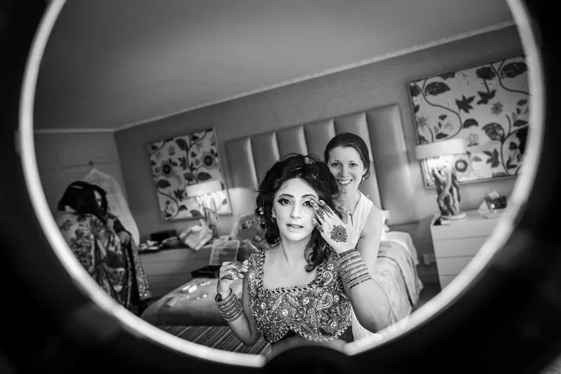 Bridal prep at Gilpin Hotel wedding in Windermere