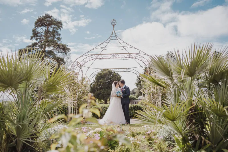 Bride and groom at southdowns manor
