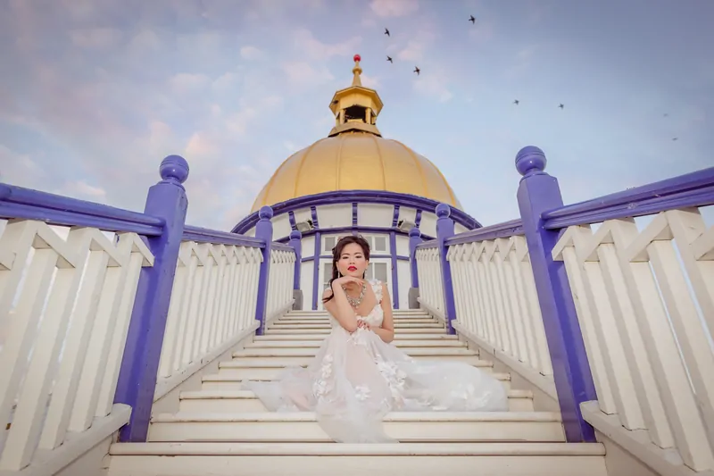 Bride at Eastbourne Pier