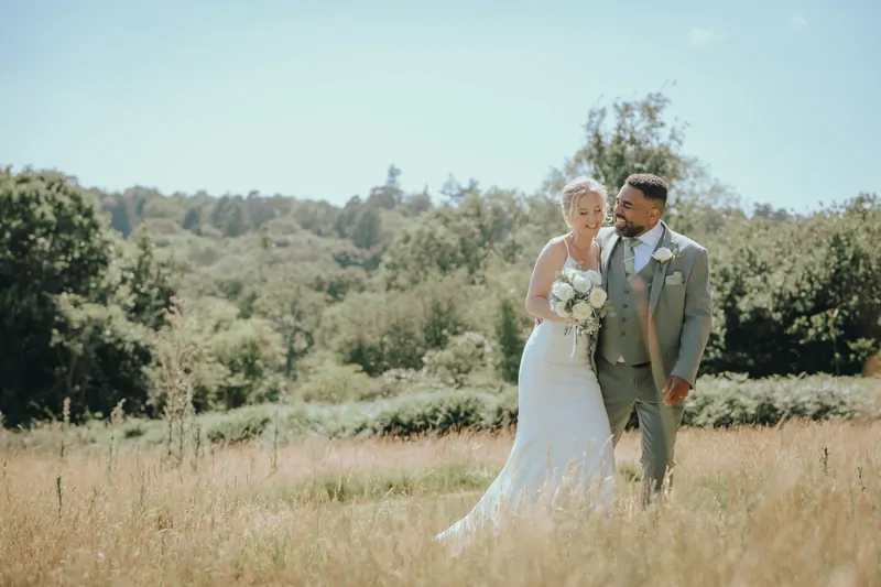 Bride and groom at Highley Manor wedding