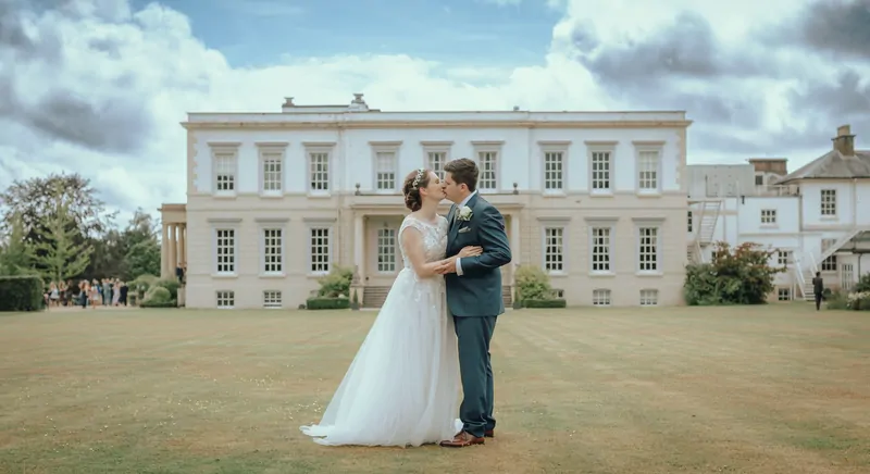 Bride and groom at Buxted Park Hotel