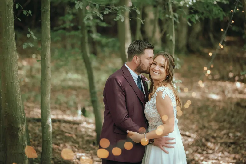 Bride & groom at Hawthbush Farm