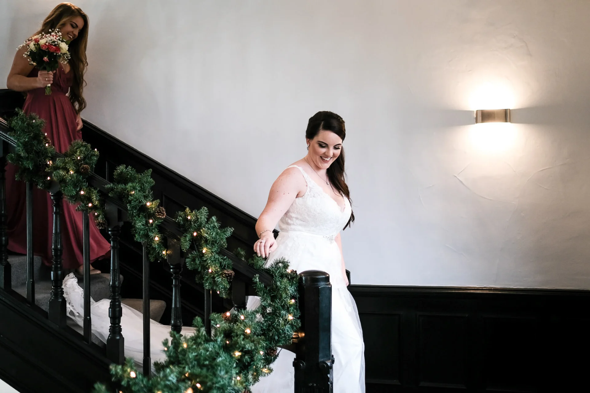 bride-stairs-swynford-manor-six-mile-bottom-wedding (listing)
