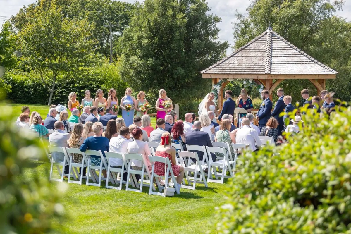 Outdoor Wedding Ceremony Bridal Party