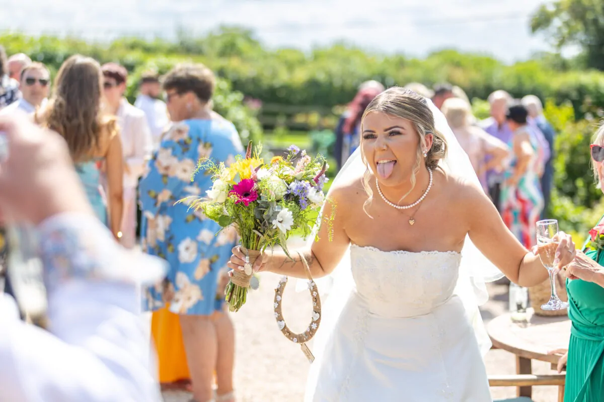 Bride Posing for Uncle Bob