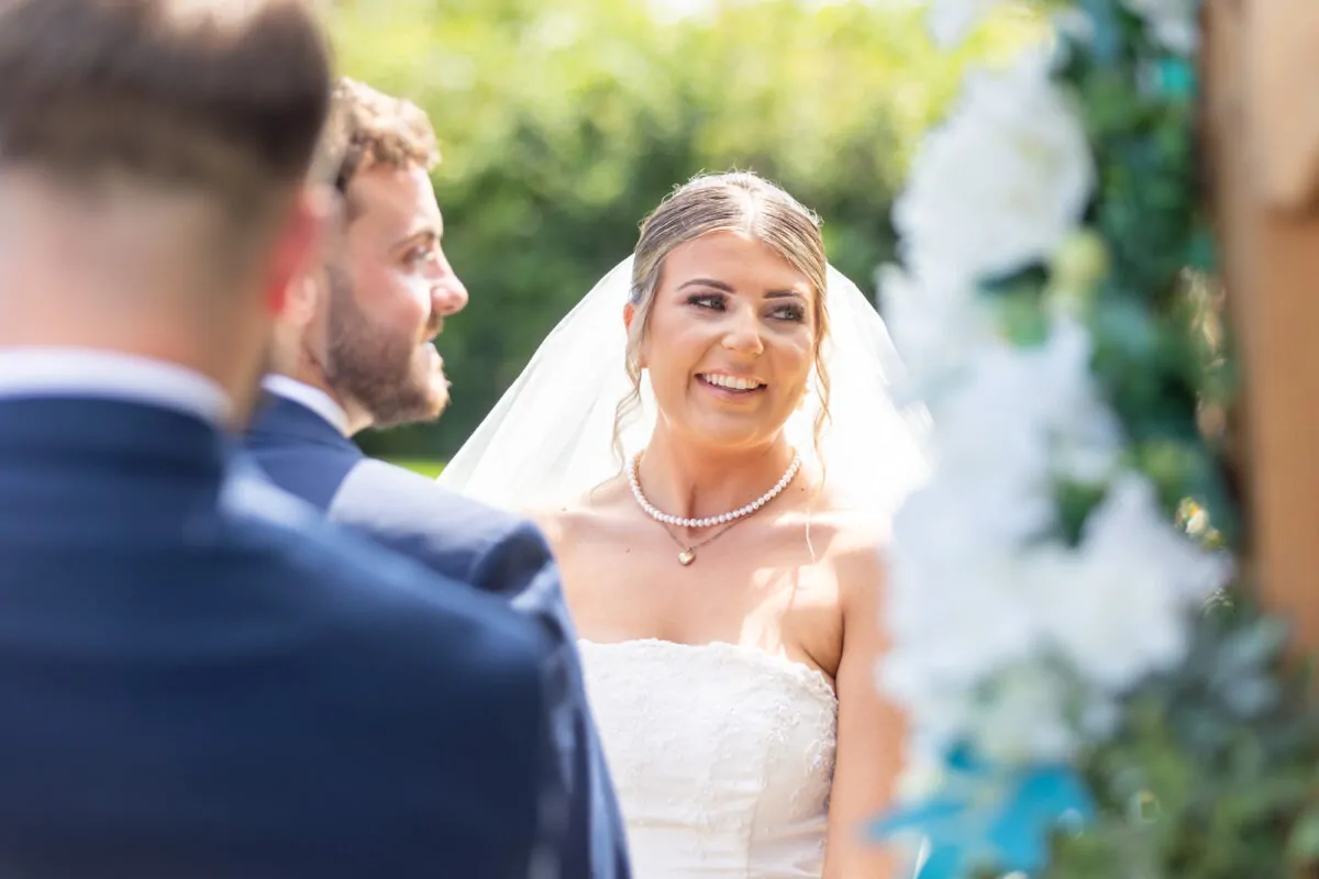 Fun hoto of Bride During Wedding Ceremony