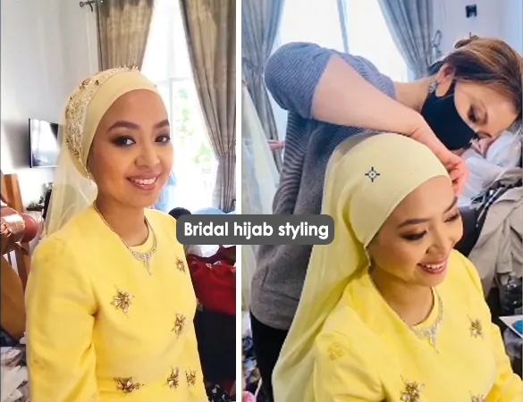 Muslim Wedding hijab styling and makeup