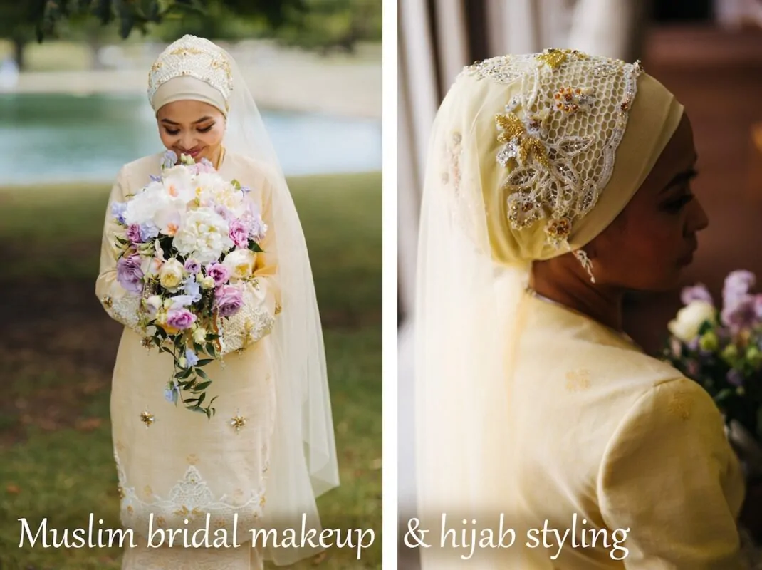 Muslim wedding makeup and hijab styling by Siew