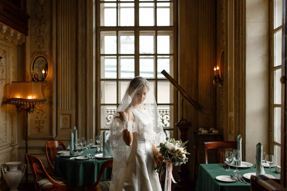 Bridal Portrait in Elegant Ornate Room