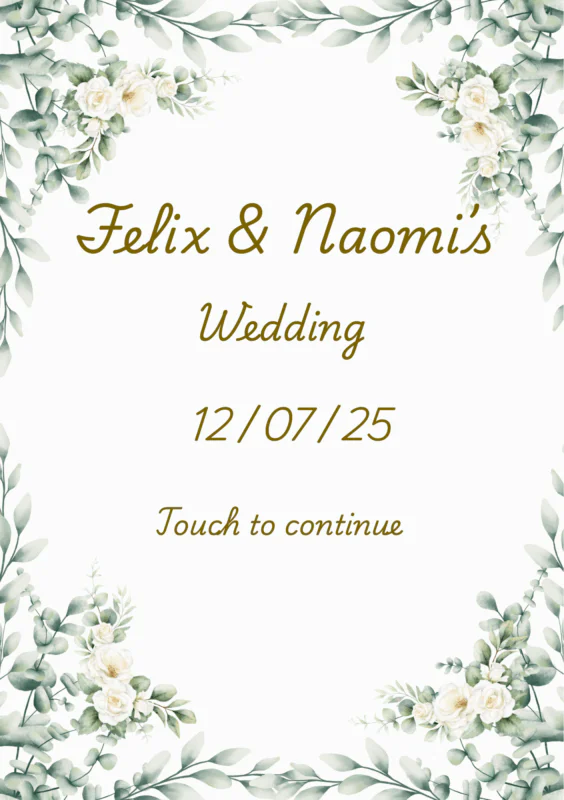 Couple names and dates of event (listing)