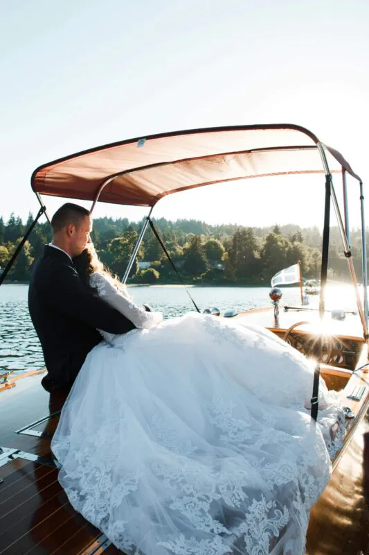 Fees - bride and groom on a boat