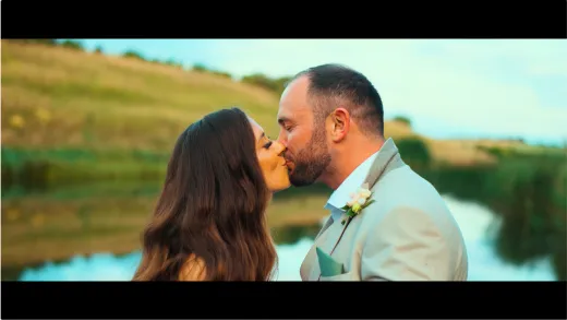 Nicola &amp; Matthew golden hour kiss