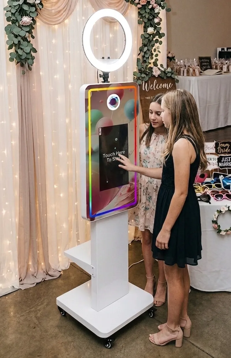 Photo Booth - Magic Mirror Photo Booth 4 with Unlimited Prints and Attendant